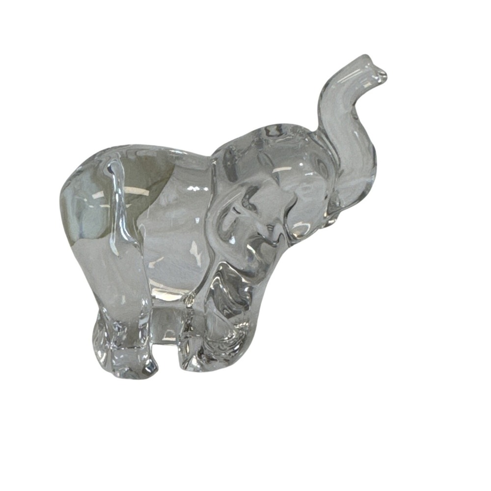 Lenox Full Lead Crystal Elephant Figurine Trunk Up‎ Czech Republic Clear Glass